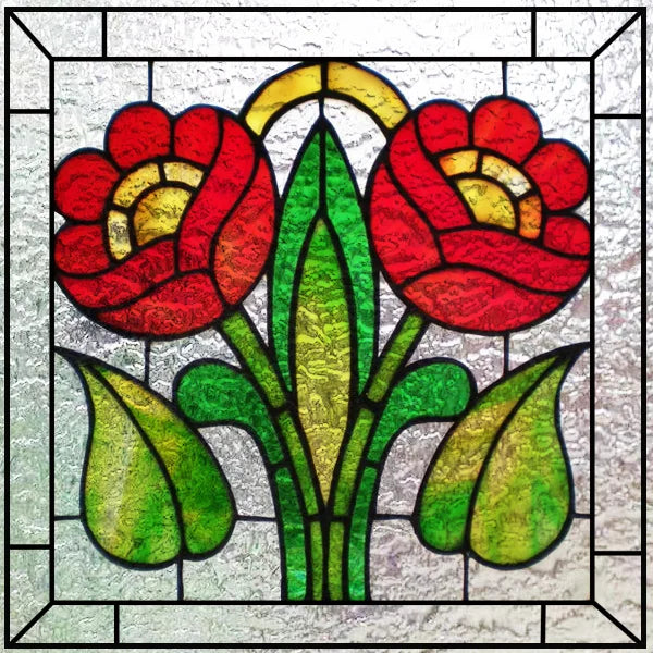 Custom size 3D Matte Window Film Stained Glass Decorative Uv Window Sticker Privacy Frosted Static Cling for Glass Garden Flower