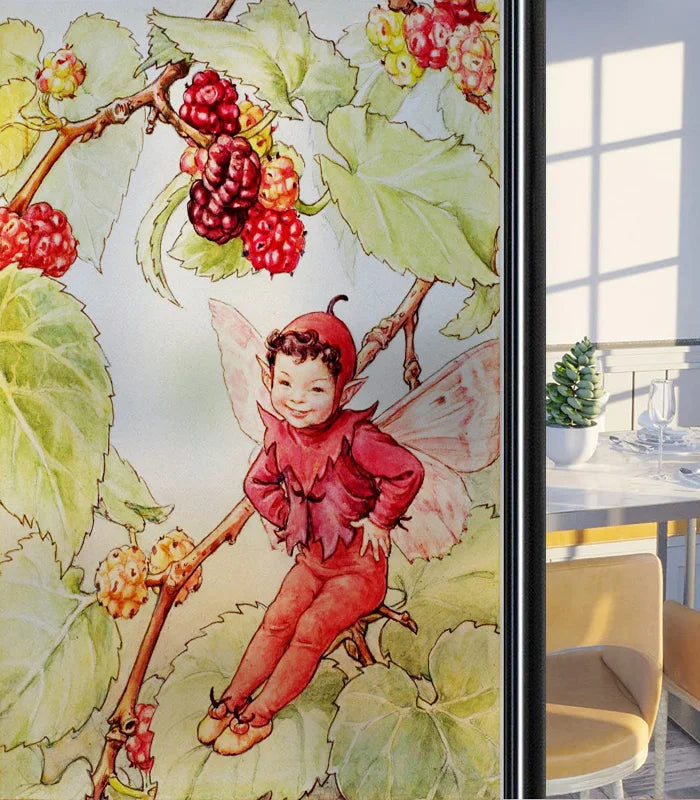 Custom Size Glass Window Film Static Cling Frosted Glass Films Foil Stickers Waterproof For Bathroom Kitchen Door Flower Fairy
