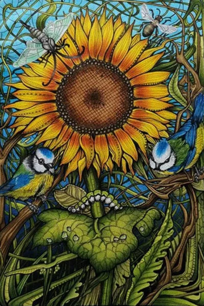 Window Film Stained Glass Stickers,Custom size Static Cling  Sunflower Privacy Films Door Sticker Kitchen Office Home Decor