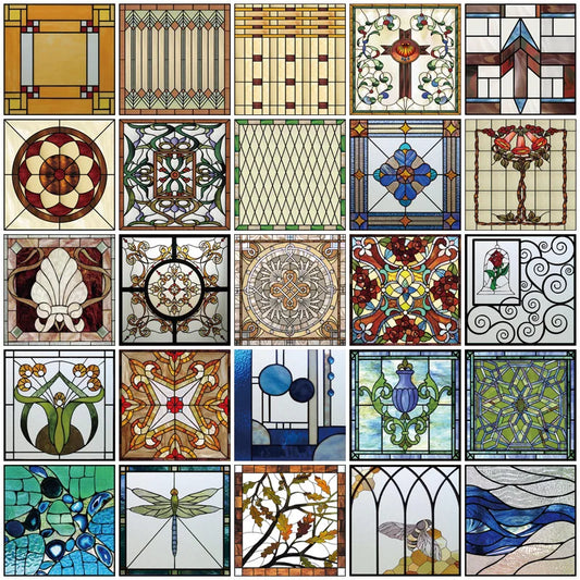Stained Glass Window Film Frosted Glass Sticker,Custom made to fit any Window Size or Shape,Kitchen Bathroom Door Home Decor