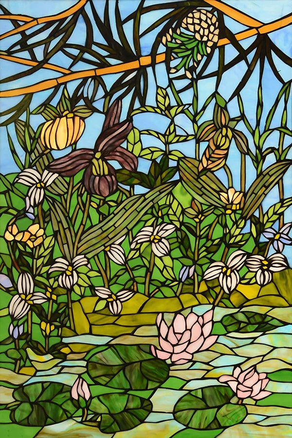 Frosted Stained Glass Window Film, Customized Tiffany Trees, Static Cling Sticker,Bathroom Door, Kitchen, Office, Home Decor