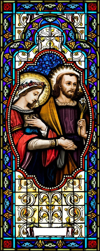 Gothic Rose Window film Glass Films Frosted Stained Window Sticker can do custom size Jesus/Christ Painting