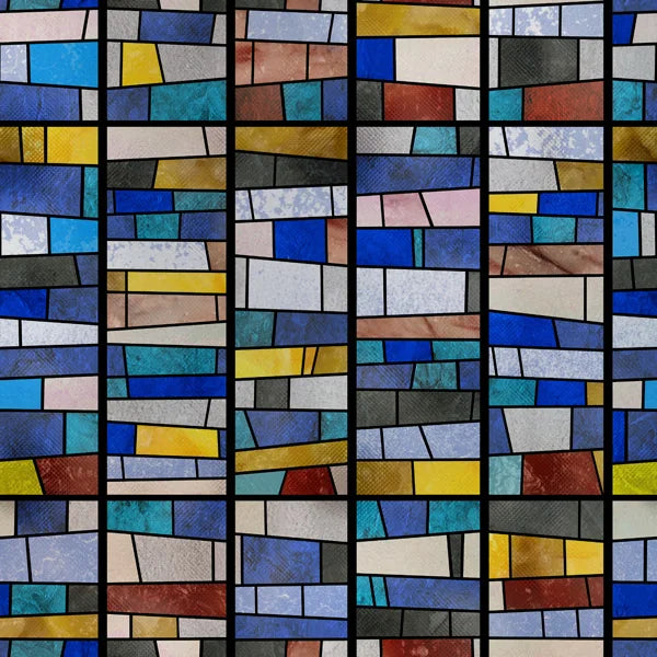 Stained Glass Window Film, Frosted Privacy Static Cling, Retro Stickers for Bathroom, Cabinet, Door, Home Decor, Skylight Covers