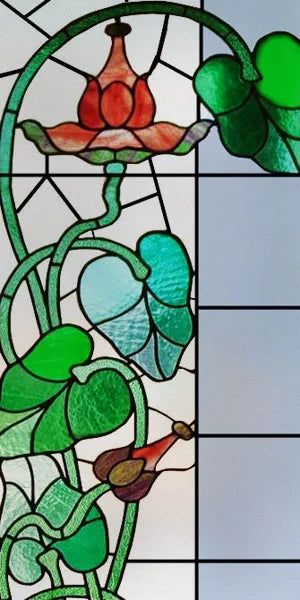 Window Film Stained Glass Films Frosted Static Cling  Privacy Glass Sticker Home Decor Retro Flower custom size