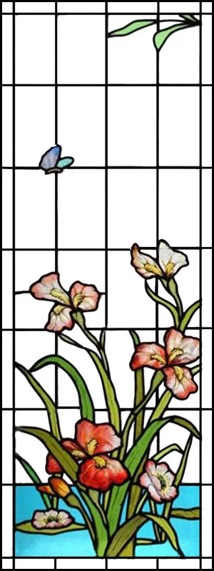 Custom size Stained Glass Films,Flower, Fruit,Tree,Leaf,Bird,Fish Painting Stickers For Bathroom Bedroom Door Office Home Decor
