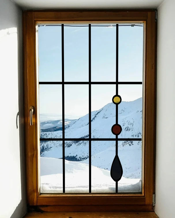 Frosted Stained Glass  Film, 3D Matte,Grid, Transparent,Static Cling,Privacy, Door Sticker,Customized for Office, Home Decor