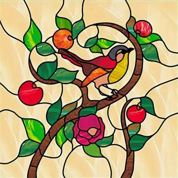 Window Film Stained Glass Films Static Cling Stickers for Bathroom Kitchen Office Home Decor,Birds Peacock,Heron,Owl,Custom size