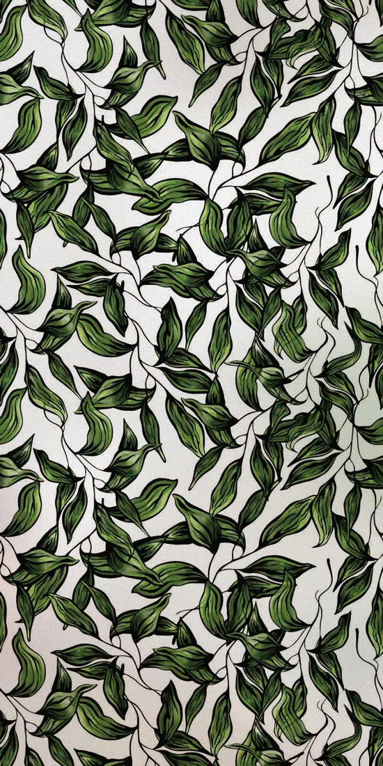 Stained Glass Film, Opaque Sticker,Frosted Static Cing ,Tropical Leaves, Seamless Pattern,Home Decor, Privacy, Custom Size