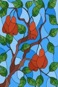 Custom Size Stained Glass Window Film Fruit Pattern Grape Mango Watermelon For Rectangular Shape Glass Office Door Home Decor