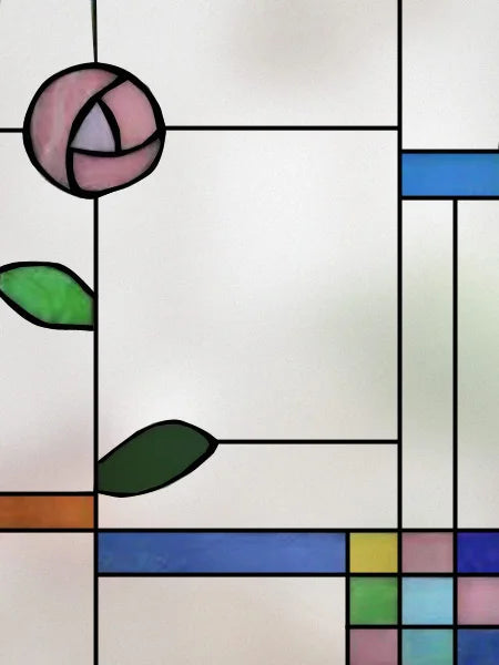 Window Film Stained Glass Films Frosted Static Cling Light-transparent Opaque Privacy Glass Sticker Home Decor Rose Flowers