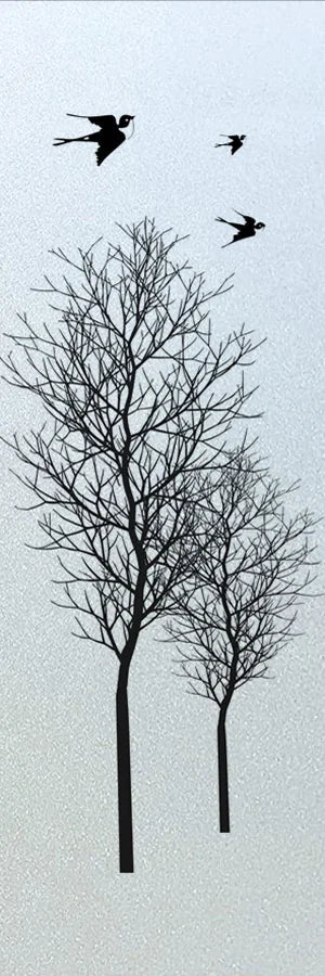 Custom Size Window Glass Films Window Film Static Cling Frosted Tree Mountain Posters For Bathroom Door Kitchen Office Home