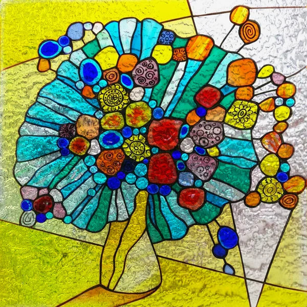 Custom Size Stained Glass Film,3D Frosted Static Cling Window Films,Decor Foil Stickers, Window Treatment for Square Glass Door