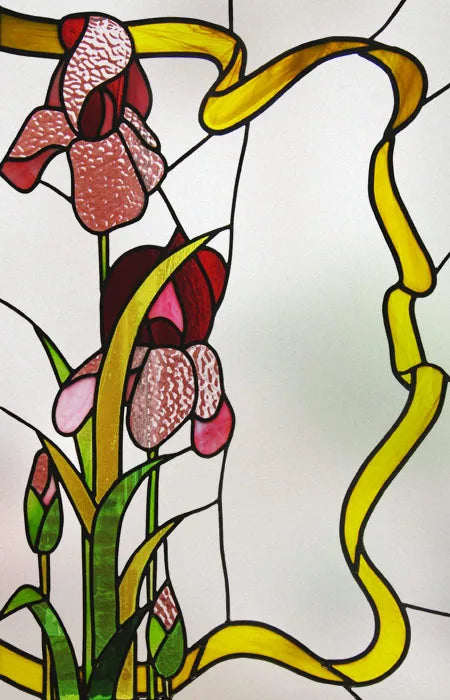 Frosted Stained Glass Window Film, Print Flowers, Static Cling,Privacy Door Sticker,Kitchen, Office, Home Decor, Customized