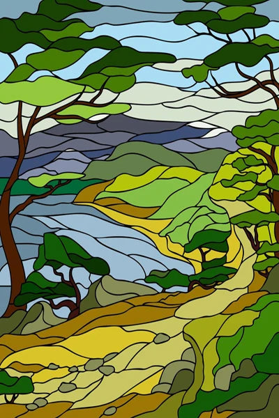 Custom size Glass Films,Stained Glass Stickers Static Cling,Frosted Privacy Print Flower,Tree,Rivers For Window Door Home Decor