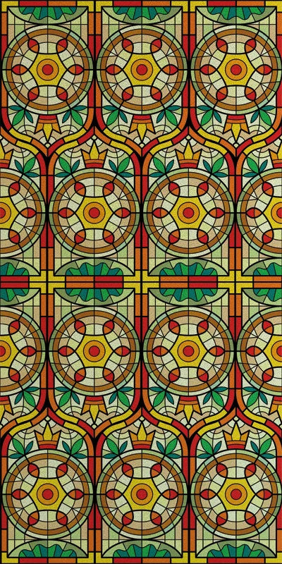 Frosted Stained Glass Window Film, Reusable Window Covering, Sun Catcher, Mosaic Rainbow Color, Privacy, Home-Decor