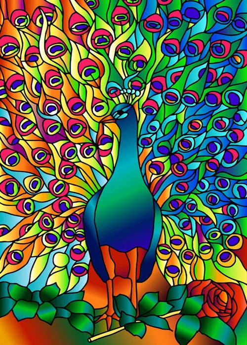 Custom Size Window Stained Glass Films,Cat,Bird,Peacock,Tiger,Fish,Animals Stickers For Bathroom Bedroom Door Office Home Decor