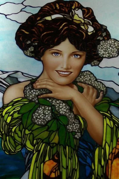 Custom Size Stained Glass Window Film, Church Sticker, Girl Angel Painting, Kitchen, Bathroom, Bedroom, Door, Home Decor