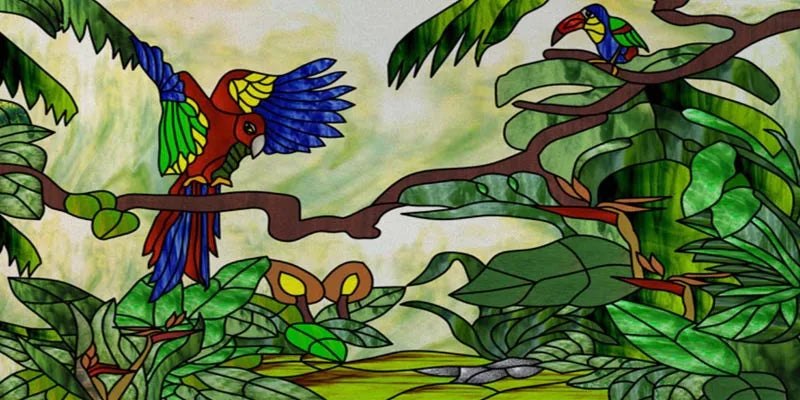 Custom Size Window Film, Stained Glass, Decorative Window Sticker, Privacy Frosted Static Cling, Home Decal