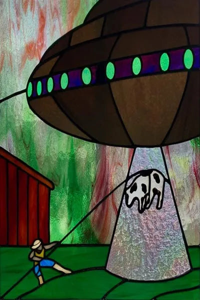 Custom Size Stained Glass Window Film, Retro Painted Frosted Static Cling, Vintage Glass Films Sticker, Lighthouse Sailboat