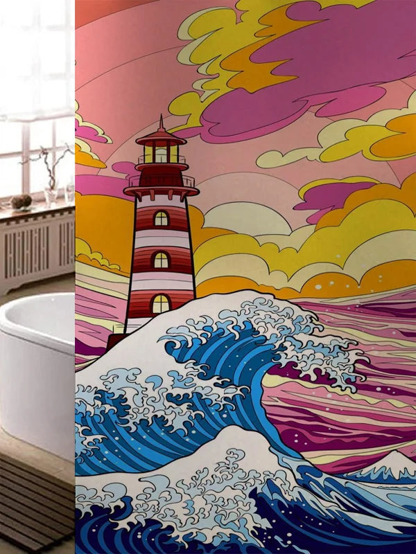 Stained Glass Window Film, Frosted Glass Sticker, Custom Size Castle Cartoon Pattern for Kids Room Door, Poster, Home Decor