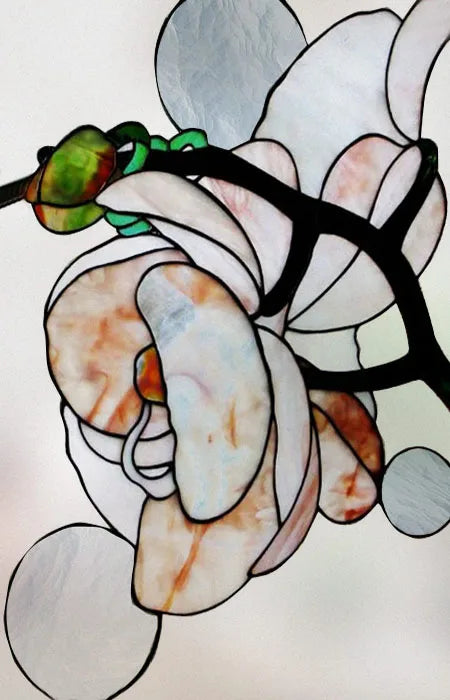 Frosted Stained Glass Window Film, Print Flowers, Static Cling,Privacy Door Sticker,Kitchen, Office, Home Decor, Customized