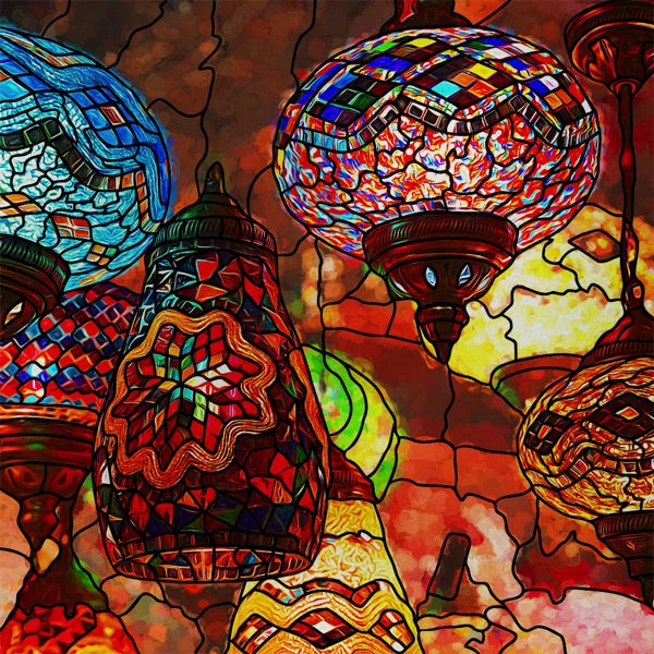 Custom size Stained Glass Wndow Film,Satic Cling Window Films,Decor Foil Stickers Window Treatment For Square Glass Hot air ball