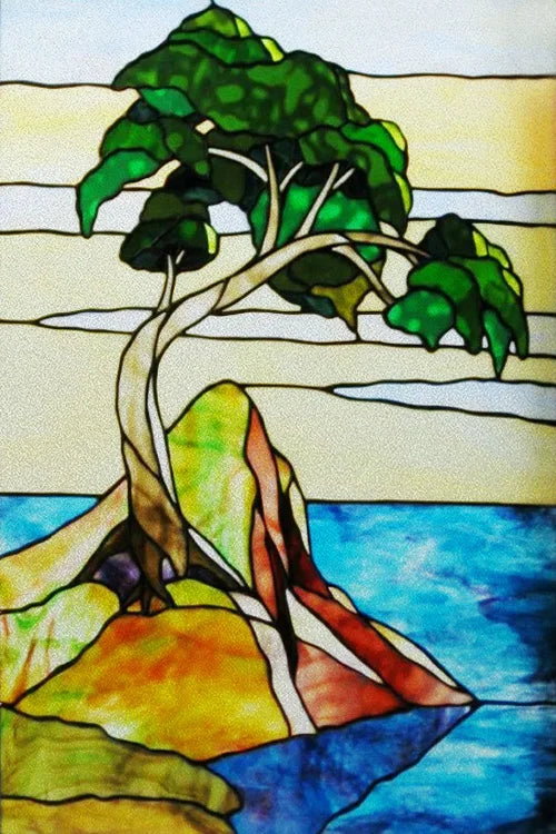 Custom Size Stained Glass Window Film Door Stickers Frosted Privacy Protection Reusable Removable Home-Decor Window Covering