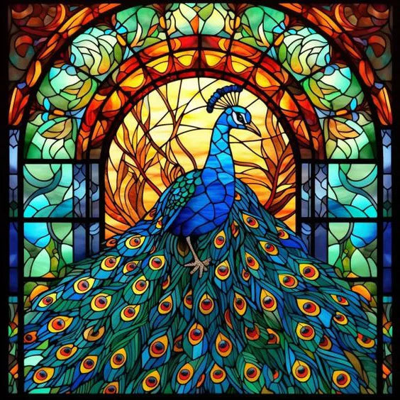 Custom size Window Film Stained Glass Films Frosted Privacy Static Cling Retro Bird Peacock Sticker Bathroom Skylight Decor