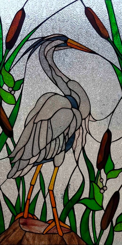 Custom Size 3D Matte Window Film, Stained Glass, Decorative UV Window Sticker, Privacy Frosted Static Cling, Home Decal,Peacock