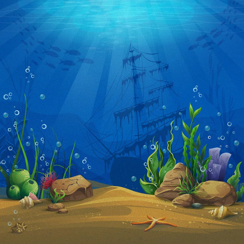 Custom size Window Film Stained Glass Films Frosted Privacy Static Cling Background Sticker Aquarium Ocean Poster Fish Tank Film