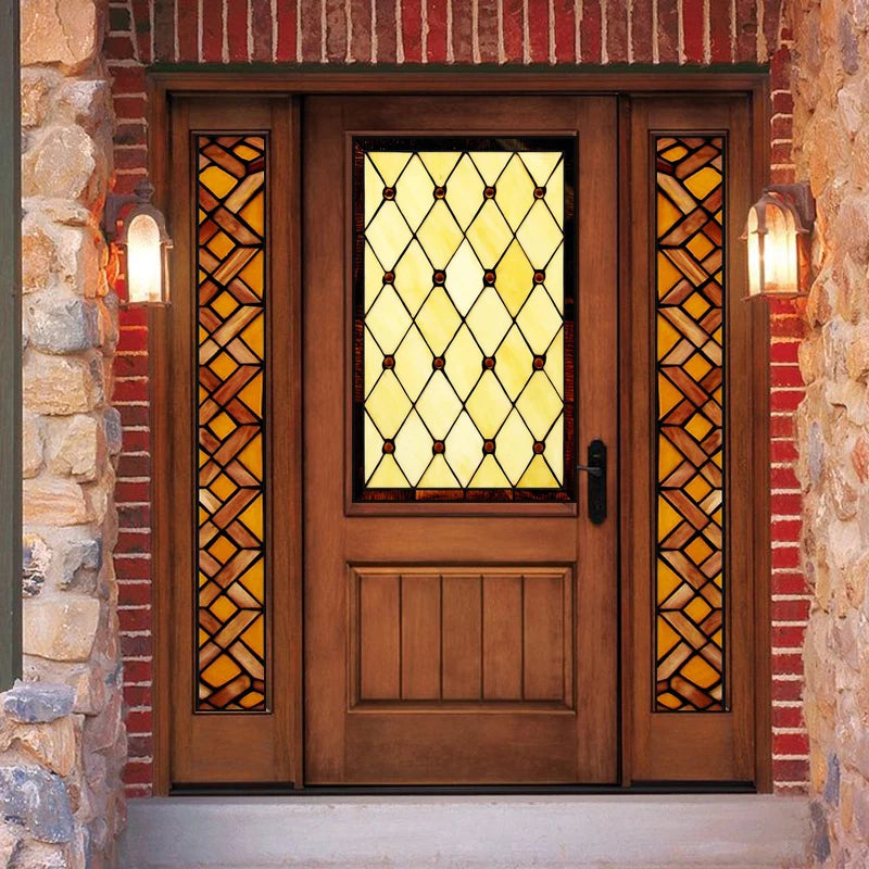 Window Film Victorian Stained Glass Films Customized  Church-style Static Cling Sticker Kitchen Bathroom Substitute for Home