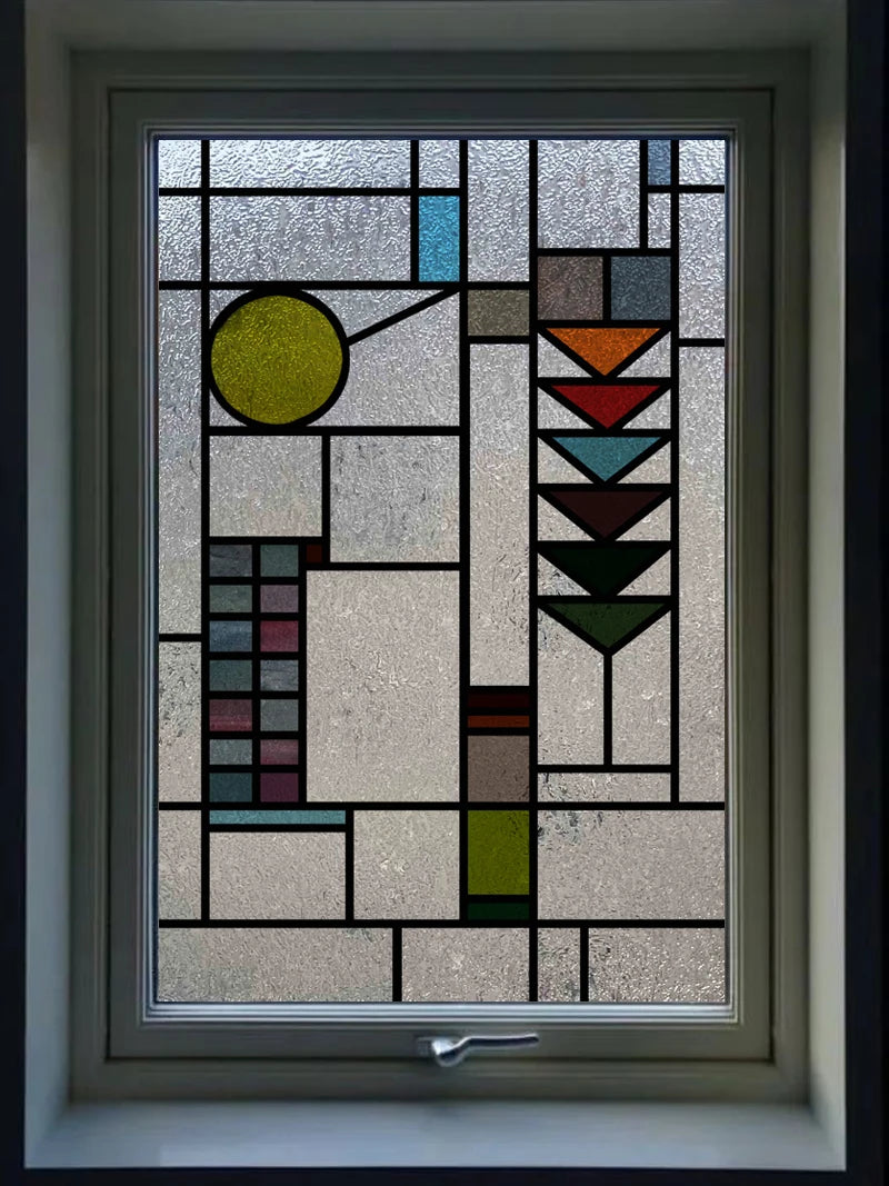 Frosted Stained Glass Window Film, 3D Matte, Transparent,Static Cling,Privacy, Door Sticker,Customized for Office, Home Decor