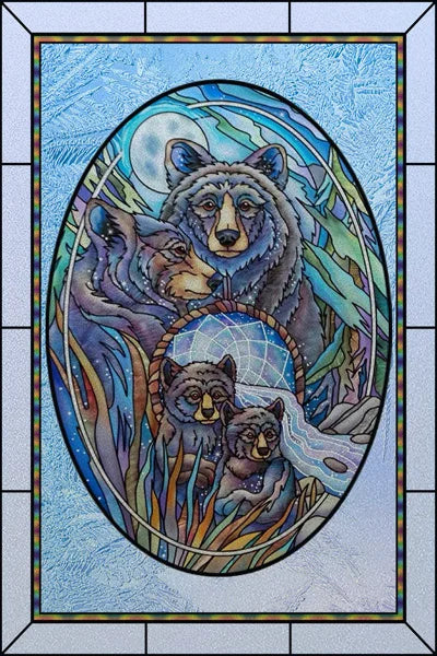 Customized Stained Glass Film Window Films Static Cling Frosted Sticker Church Peacock Birds Cat For Door Bathroom Home Decor