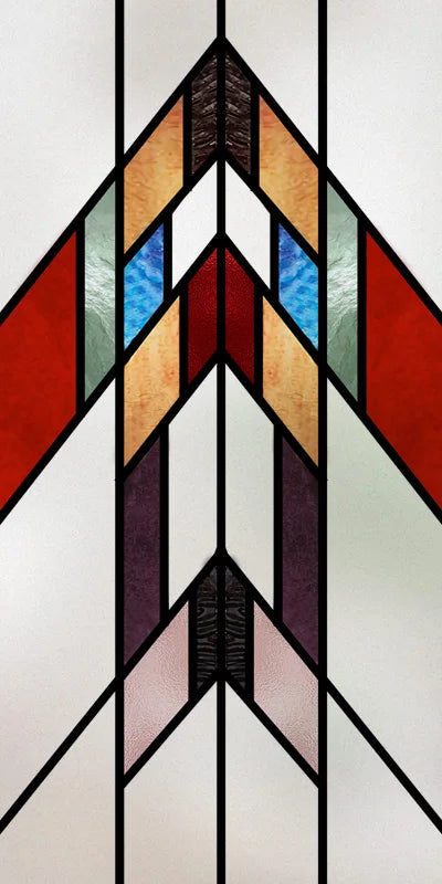 Custom Size Stained Glass Window Film,Frosted Privacy, Static Cling,Retro Prairie Style Stickers,Kitchen Bathroom Door, Home