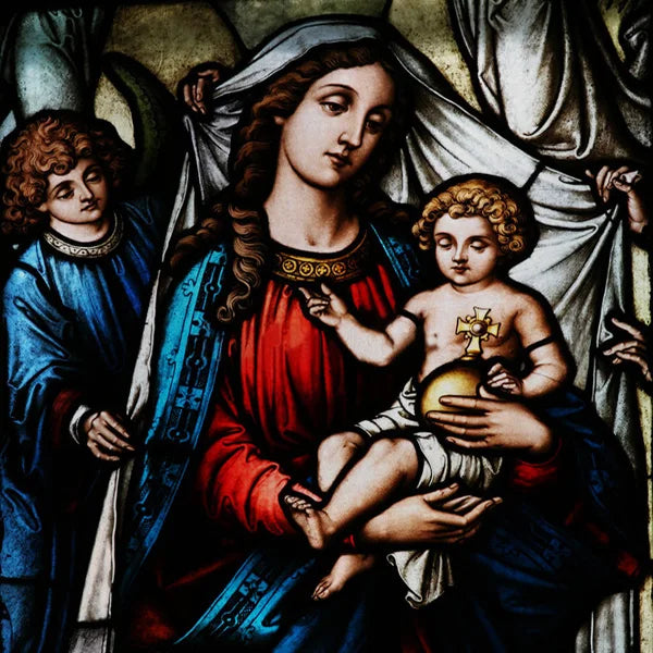 Custom Frosted Stained Glass Window Film,PVC Static Cling Films,Virgin Mary, Jesus Church Decor, Foil Stickers