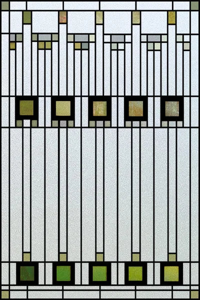 Custom Size Stained Glass Window Film Frosted Privacy Static Cling Retro Prairie Style Stickers Shower Kitchen Office Home Decor