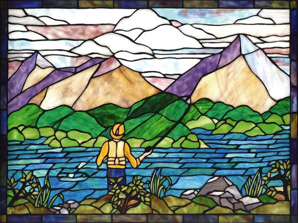 Custom Size Stained Glass Window Film, Frosted Privacy, Static Cling, Church, Mythological People, Transom Window, Home Decor