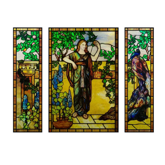 Stained Glass Window Film, Vintage Sticker, Static Cling, Kitchen, Bathroom, Bedroom, Sliding Door, Custom Size