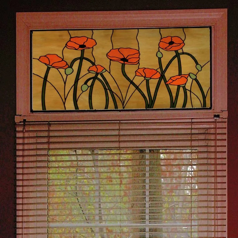 Custom Size Window Film, Stained Glass, Decorative Window Sticker, Privacy Frosted Static Cling, Home Decal