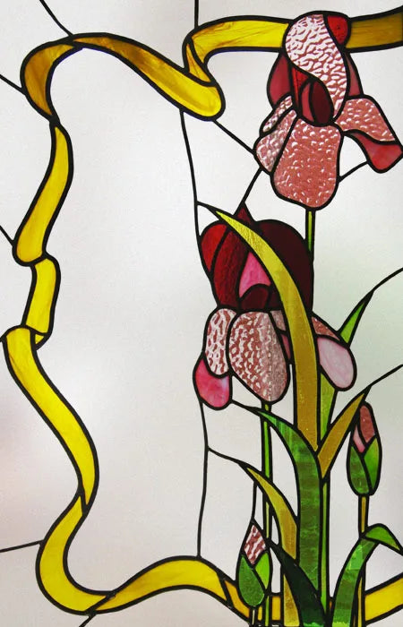 Frosted Stained Glass Window Film, Print Flowers, Static Cling,Privacy Door Sticker,Kitchen, Office, Home Decor, Customized