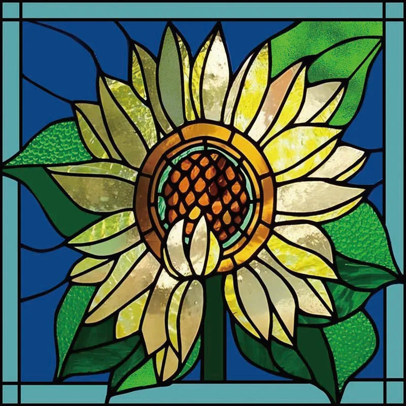 Custom size Window Film Stained Glass Films Frosted Privacy Static Cling Sunflower Sticker Bathroom Skylight Decor