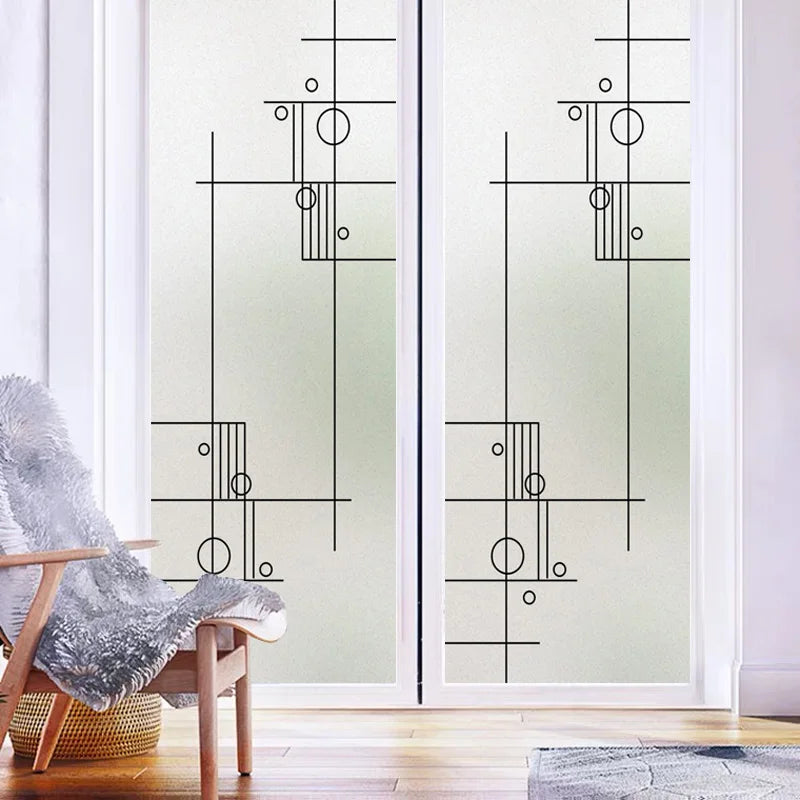 Custom Size Stained Glass Window Film,Frosted Privacy, Static Cling, Door Sticker,Kitchen, Bathroom, Home Decor