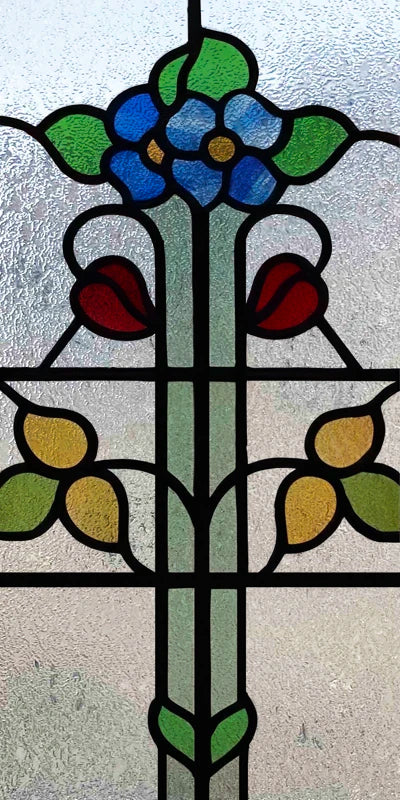 Custom Size Stained Glass Window Film Frosted Privacy Static Cling Retro Prairie Style Stickers Shower Kitchen Home Decor Flower