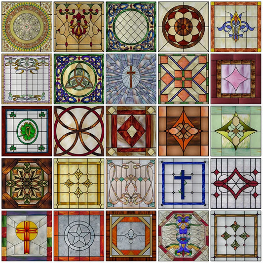Frosted Stained Glass Window Film, Customized Privacy, Static Cling, Vintage Colorful Stickers, Shower Skylight, Home Decor