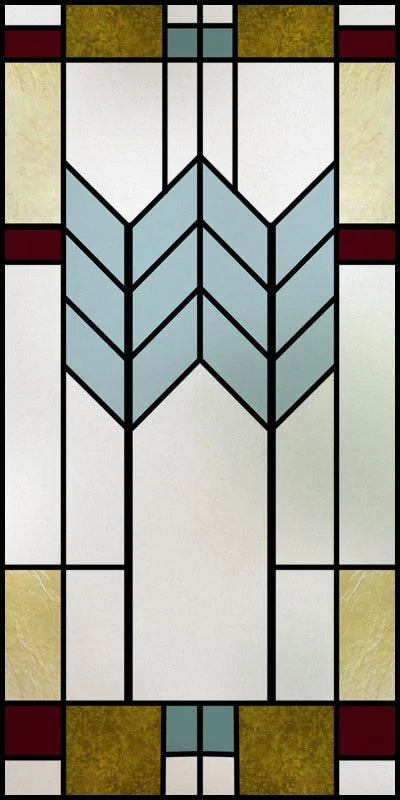 Custom Size Stained Glass Window Film,Frosted Privacy, Static Cling,Retro Prairie Style Stickers,Kitchen Bathroom Door, Home