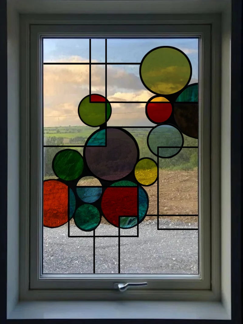 Frosted Stained Glass Window Film, 3D Matte, Transparent,Static Cling,Privacy, Door Sticker,Customized for Office, Home Decor