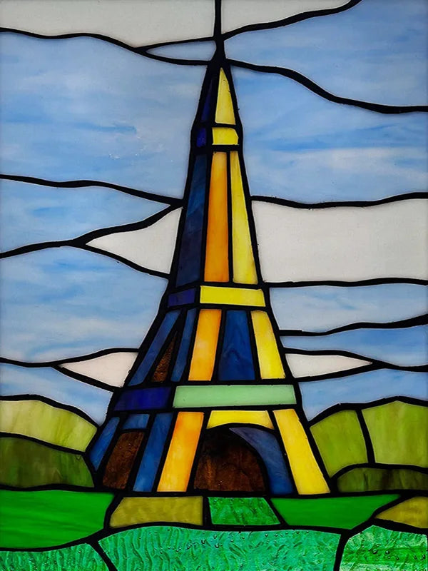 Custom Size Stained Glass Films,Privacy Static Cling,Print Castle, Lighthouse Tower, Sailboat Door Sticker,Office, Home Decor