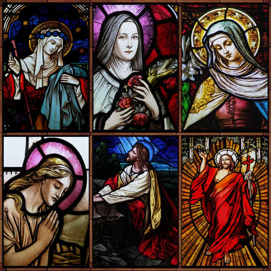 Custom Size Window Film, Stained Glass Films, Jesus Christ, Virgin Mary, Door Stickers, Church Style