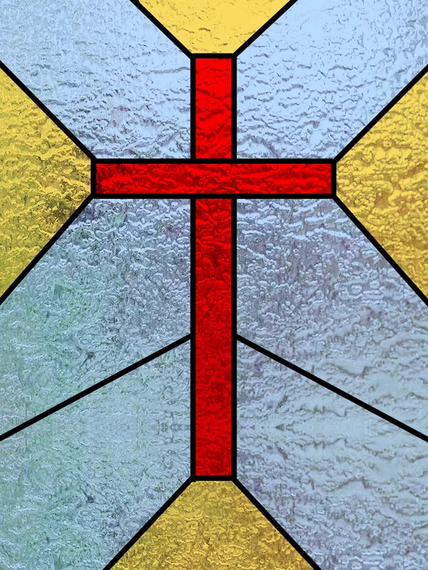 Custom Frosted Stained Glass Window Film,PVC Static Cling Films,Cross Church Decor Foil Stickers