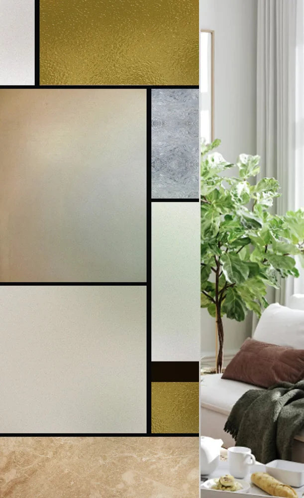 Custom Size Stained Glass Window Film, Frosted Privacy, Static Cling, Retro Country, Door Sticker, Bathroom, Office, Home Decor